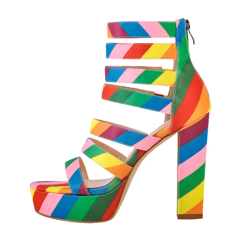 Men's sandals with a cushioned footbedMen's sandals with a cushioned footbedPlatform Chunky Heel Rainbow Straps Sandals Men's sandals with a cushioned footbedMen's sandals with a cushioned footbedPlatform Chunky Heel Rainbow Straps Sandals