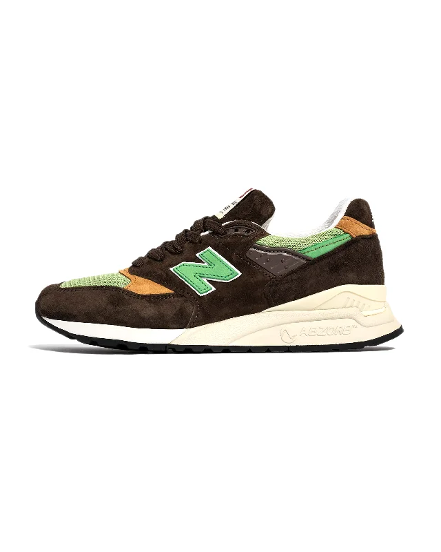 Men's neon - colored sneakers for a bold statement998 Made in USA - Brown / Green