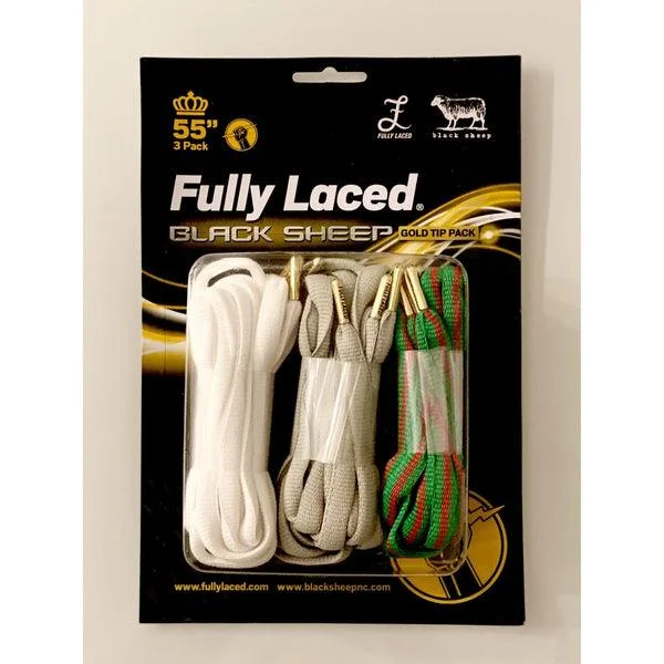 Men's gray mesh sneakers for breathability during workoutsBlack Sheep x Fully Laced "Gold Tip" Laces 3-Pack Men's gray mesh sneakers for breathability during workoutsBlack Sheep x Fully Laced "Gold Tip" Laces 3-Pack