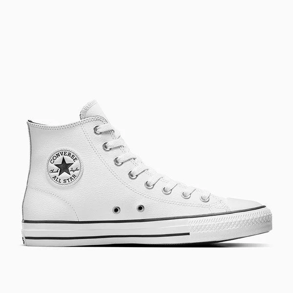 Men's minimalist sneakers with a simple designConverse CTAS Pro Hi Leather White - White - Black Men's minimalist sneakers with a simple designConverse CTAS Pro Hi Leather White - White - Black