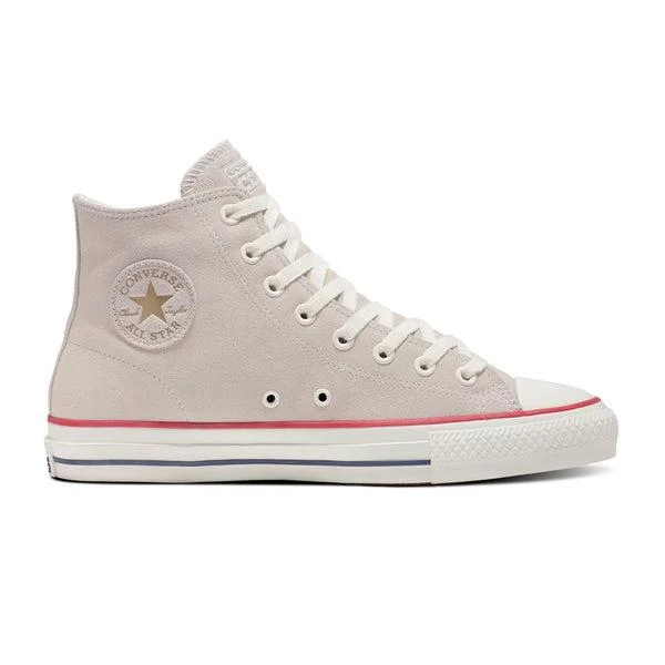 Men's retro - inspired basketball sneakers with a high - top designConverse CTAS Pro Hi Suede Egret - Gold - Red Men's retro - inspired basketball sneakers with a high - top designConverse CTAS Pro Hi Suede Egret - Gold - Red