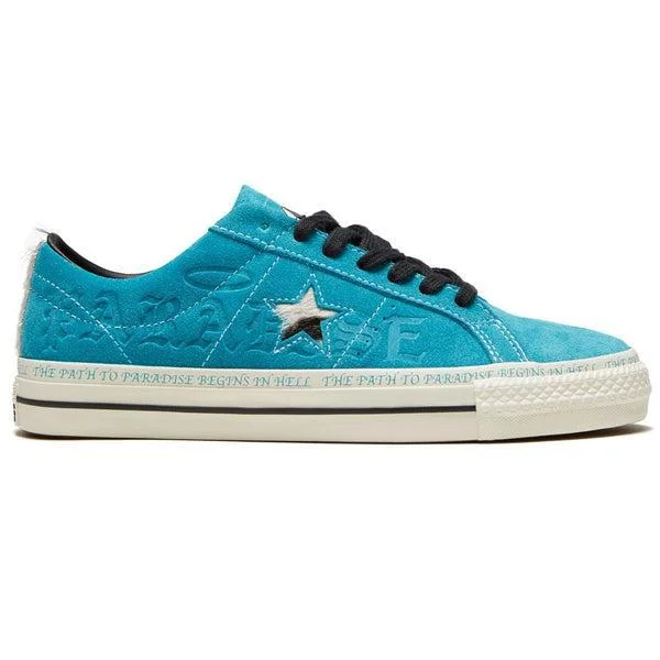 Men's low - top canvas sneakers with a floral printConverse x Paradise Sean Pablo One Star Pro Ox Rapid Teal Men's low - top canvas sneakers with a floral printConverse x Paradise Sean Pablo One Star Pro Ox Rapid Teal