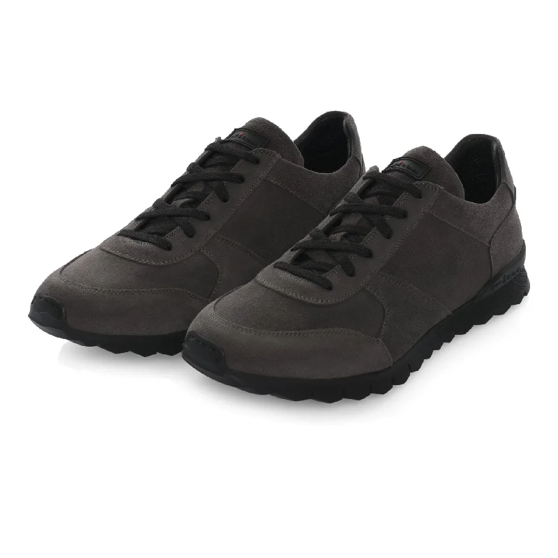 Men's running sneakers with shock - absorbing solesLogo Leather Sneakers in Grey