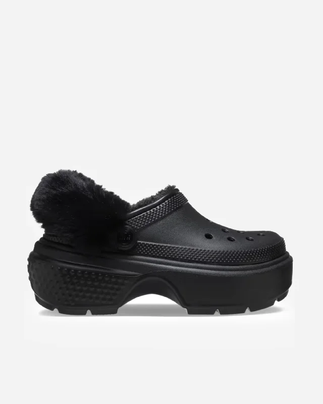 Men's classic white leather sneakers with black lacesStomp Lined Clog