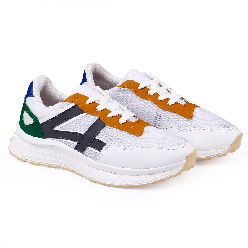 Men's sneaker boots with a mid - ankle heightMen's Striped Colour Casual Sneakers