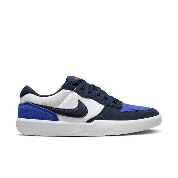 Men's low - profile tennis sneakers for a sleek lookNike SB Force 58 Obsidian - White - Hyper Royal Men's low - profile tennis sneakers for a sleek lookNike SB Force 58 Obsidian - White - Hyper Royal