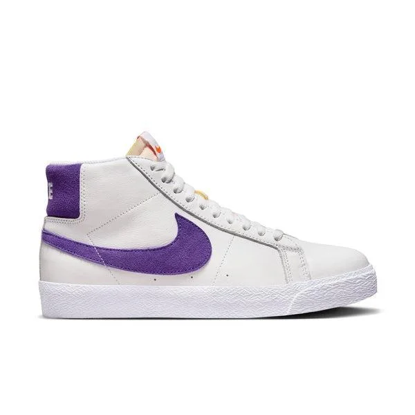 Men's tennis sneakers with a non - slip outsoleNike SB Zoom Blazer Mid ISO "Orange Label" White - Court Purple - Gum Men's tennis sneakers with a non - slip outsoleNike SB Zoom Blazer Mid ISO "Orange Label" White - Court Purple - Gum