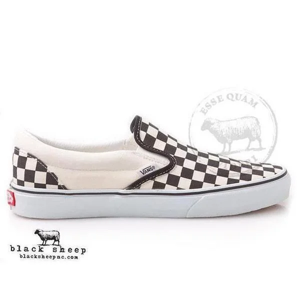 Men's low - profile tennis sneakers for a sleek lookVans Classic Slip On Black - White - Checkerboard Men's low - profile tennis sneakers for a sleek lookVans Classic Slip On Black - White - Checkerboard