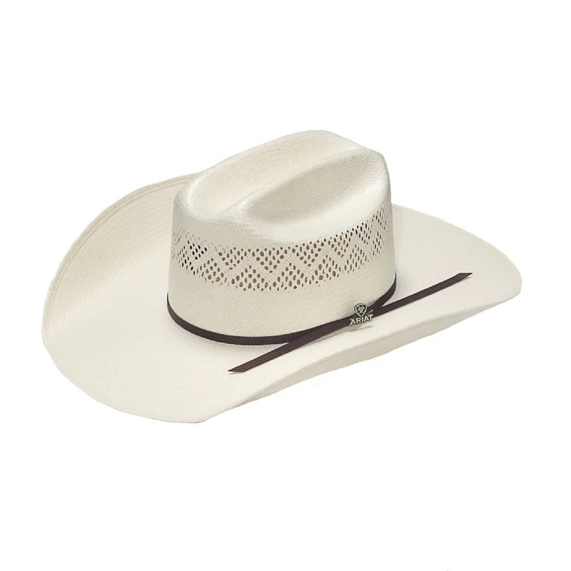 Men's western boots with a decorative concho belt and buckleAriat 20X Hat Shantung Ivory Men's western boots with a decorative concho belt and buckleAriat 20X Hat Shantung Ivory