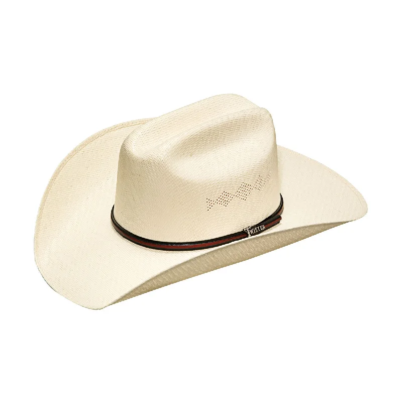 Men's western boots in a rich brown or black leatherTwister 5X Shantung Straw Hat