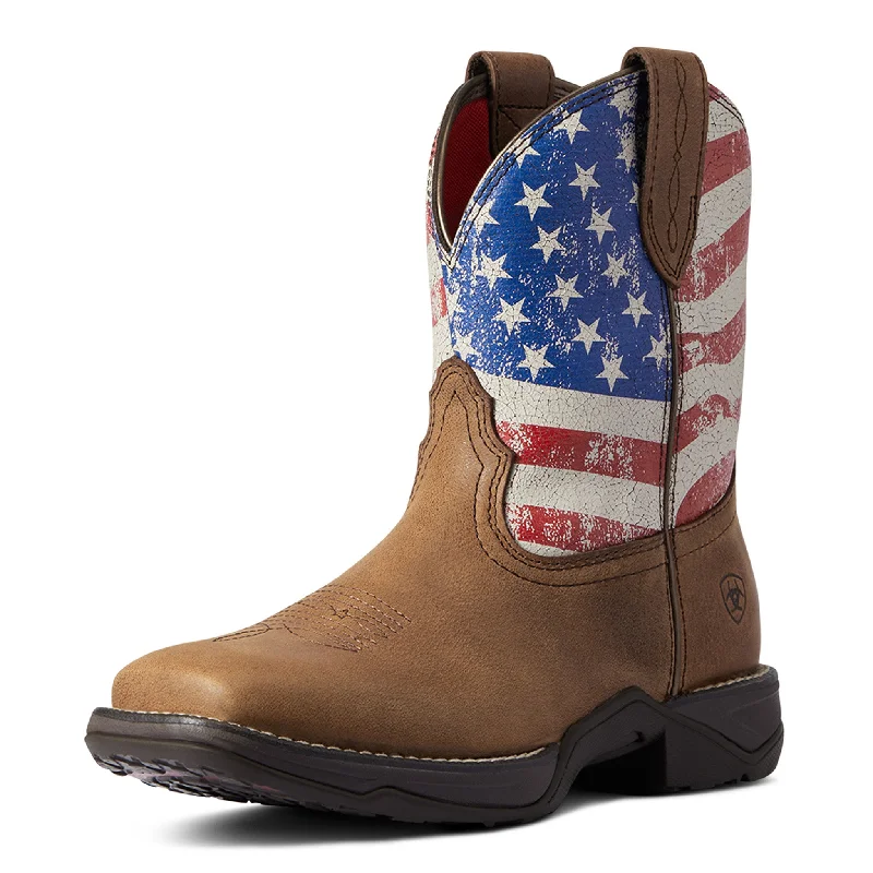 Men's western boots with a high - heeled design and a pointed toeAriat Women's Anthem Patriot Square Toe Men's western boots with a high - heeled design and a pointed toeAriat Women's Anthem Patriot Square Toe