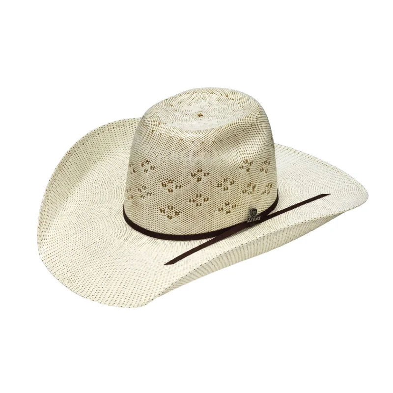 Men's western boots with a leather - wrapped heel and a smooth finishAriat Ivory & Brown Bangora Hat Men's western boots with a leather - wrapped heel and a smooth finishAriat Ivory & Brown Bangora Hat