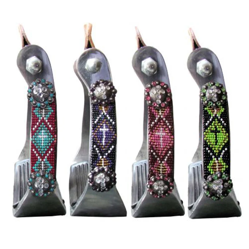 Men's western boots with a leather sole and a heel guardShowman Beaded Aztec Aluminum Stirrup Men's western boots with a leather sole and a heel guardShowman Beaded Aztec Aluminum Stirrup