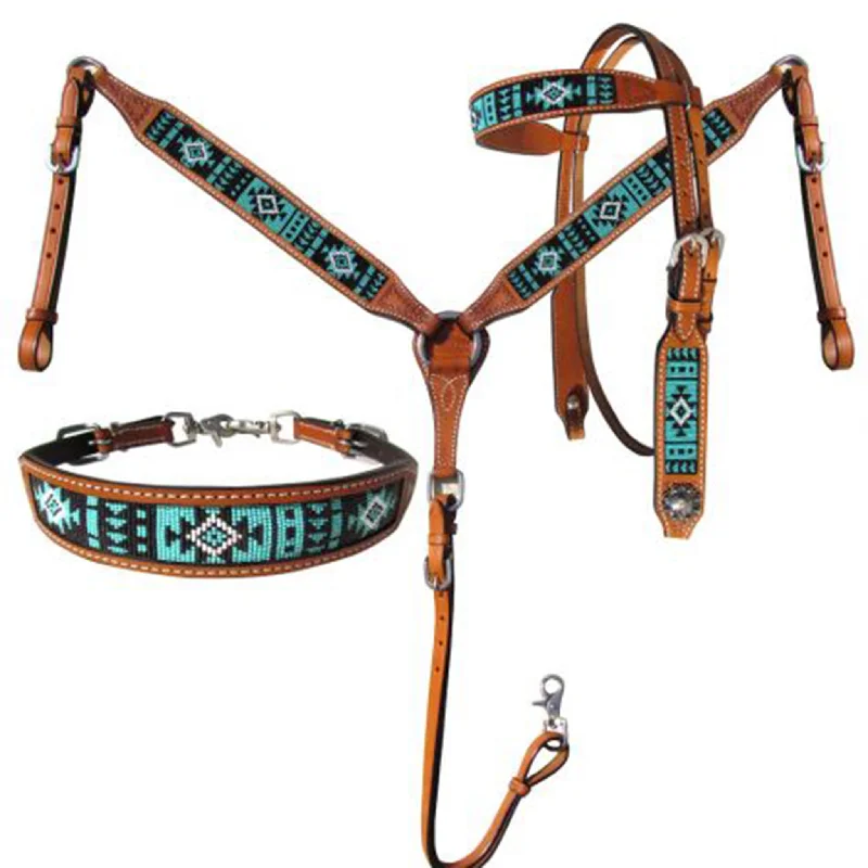 Men's western boots with a concho - studded strap and a pointed toeShowman Turquoise Beaded Inlay Breast Collar Men's western boots with a concho - studded strap and a pointed toeShowman Turquoise Beaded Inlay Breast Collar