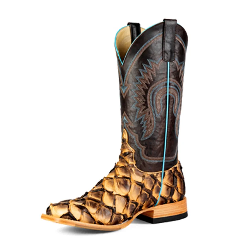 Men's western boots with a leather lining and a padded insoleAnderson Bean Men's Beige Toast Big Bass Boots