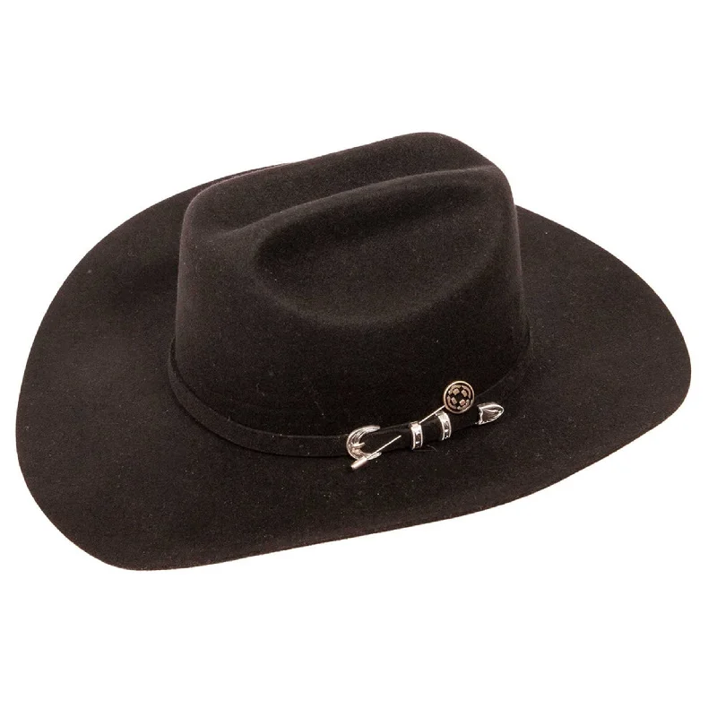 Men's western boots with a silver - toned hardware and accentsAmerican Hat Co. Women's Black Cattleman Felt Men's western boots with a silver - toned hardware and accentsAmerican Hat Co. Women's Black Cattleman Felt