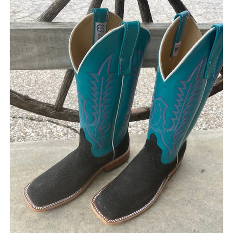 Men's western boots with a distressed leather finish for a rugged lookAnderson Bean Women's Black Carpincho & Teal Boots Men's western boots with a distressed leather finish for a rugged lookAnderson Bean Women's Black Carpincho & Teal Boots