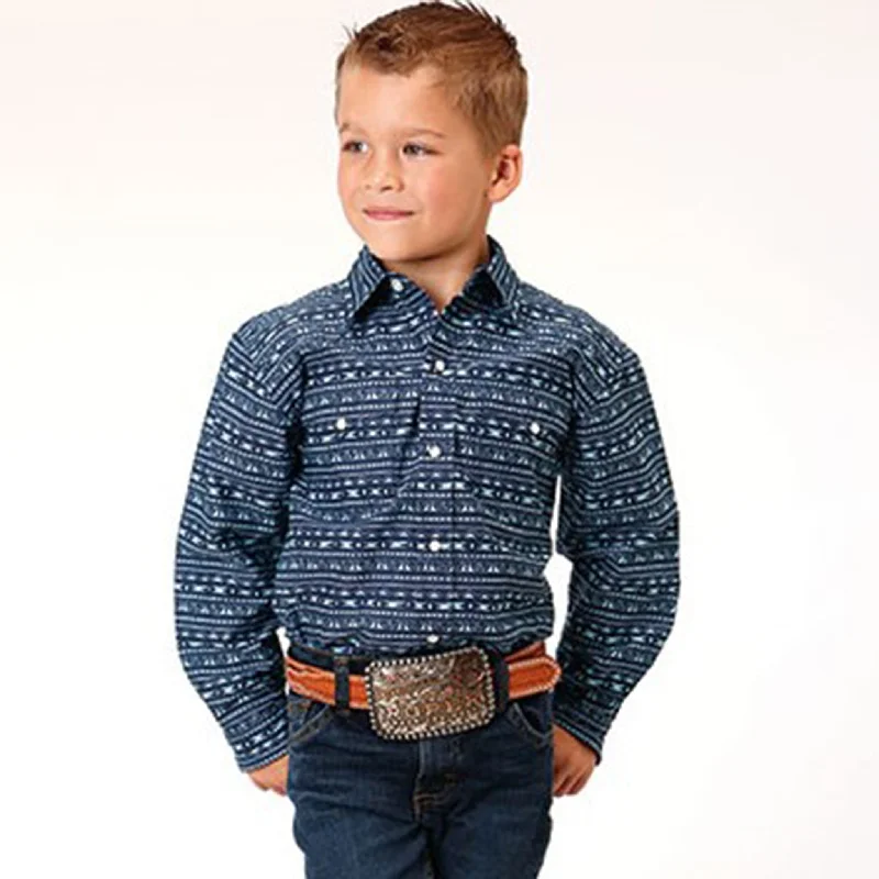 Men's western boots with a decorative inlay on the toe and heelRoper Boy's Aztec Print Shirt Men's western boots with a decorative inlay on the toe and heelRoper Boy's Aztec Print Shirt