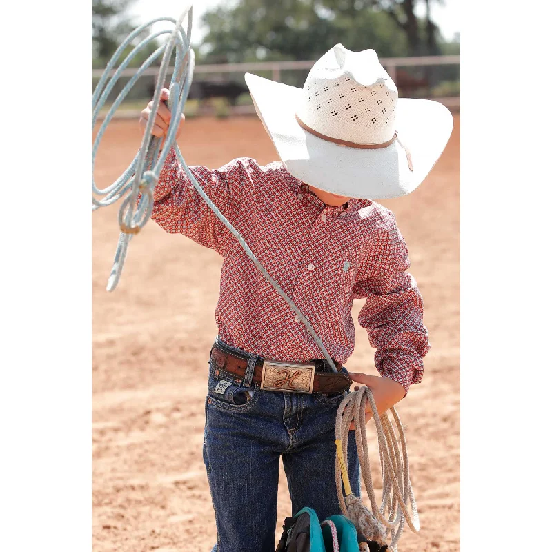 Men's western boots with a rubber sole for traction on various surfacesCinch Boy's Long Sleeve Print Red Shirt Men's western boots with a rubber sole for traction on various surfacesCinch Boy's Long Sleeve Print Red Shirt