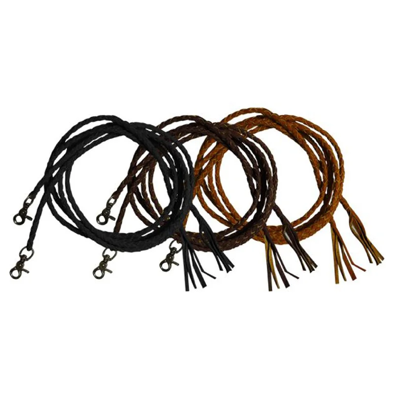 Men's western boots with a high - heeled design and a pointed toeBraided Leather Split Reins Men's western boots with a high - heeled design and a pointed toeBraided Leather Split Reins