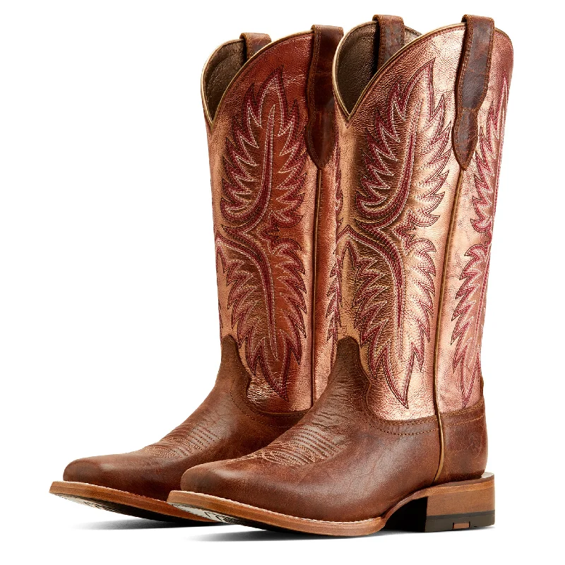 Men's western boots with a scalloped edge and a pull - on strapAriat Women's Calamity Jane Metallic Brown Boots Men's western boots with a scalloped edge and a pull - on strapAriat Women's Calamity Jane Metallic Brown Boots