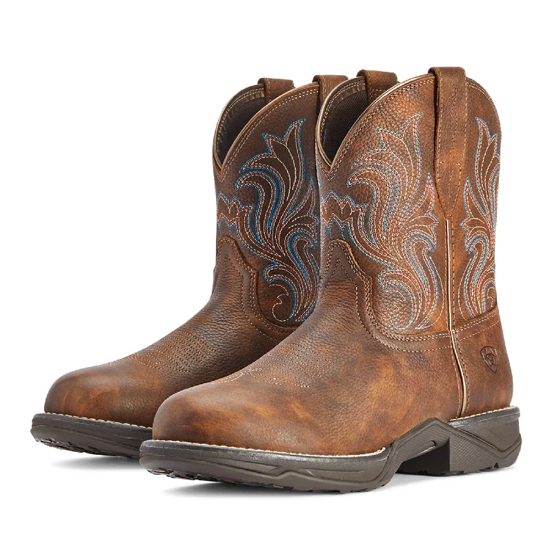 Western - style men's boots with intricate tooling and stitchingAriat Women's Copper Kettle Brown Shortie Western - style men's boots with intricate tooling and stitchingAriat Women's Copper Kettle Brown Shortie