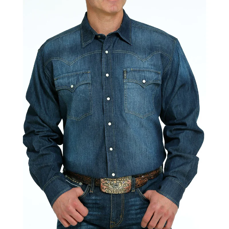 Vintage - style men's western boots with a square toe and spur ledgeCinch Men's Denim Snap Shirt Vintage - style men's western boots with a square toe and spur ledgeCinch Men's Denim Snap Shirt