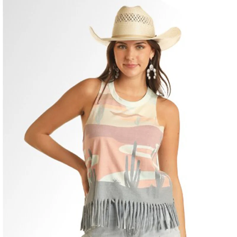 Men's western boots with a tooled leather design on the shaftRock & Roll Women's Desert Scene Fringe Tank Men's western boots with a tooled leather design on the shaftRock & Roll Women's Desert Scene Fringe Tank