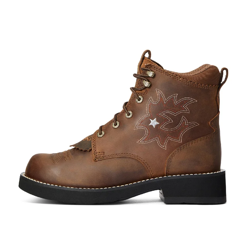 Men's western boots with a suede shaft and a leather soleAriat Women's Driftwood Brown Probably Lacer Boot Men's western boots with a suede shaft and a leather soleAriat Women's Driftwood Brown Probably Lacer Boot