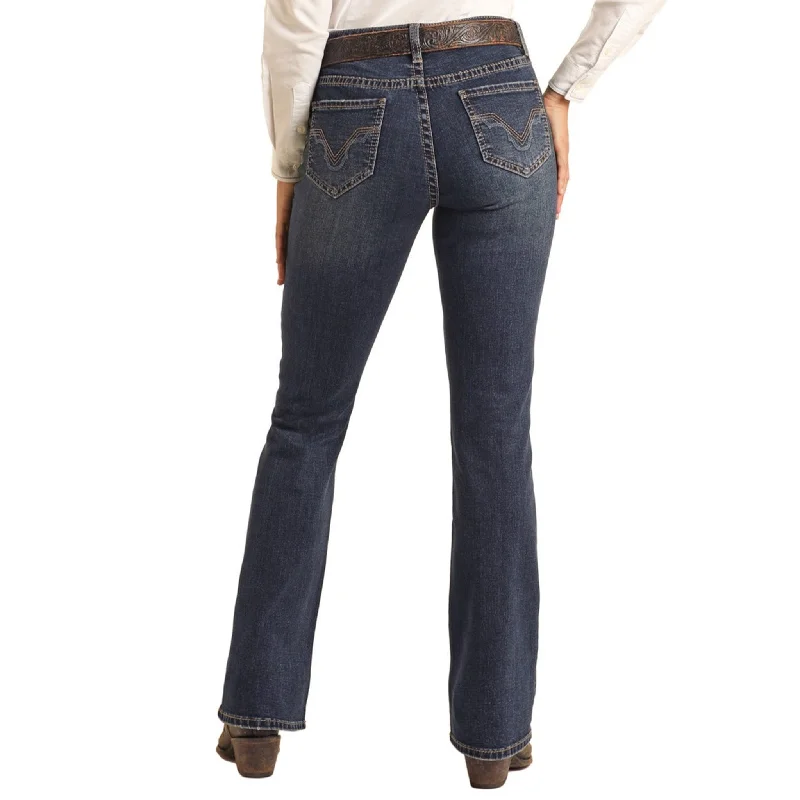 Men's western boots with a traditional western boot silhouette and a polished shineRock & Roll Women's Dark Wash Riding Jean Men's western boots with a traditional western boot silhouette and a polished shineRock & Roll Women's Dark Wash Riding Jean