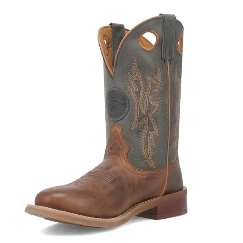 Men's western boots with a tooled leather design on the shaftLaredo Men's Dawson Cowboy Approved Boots Men's western boots with a tooled leather design on the shaftLaredo Men's Dawson Cowboy Approved Boots