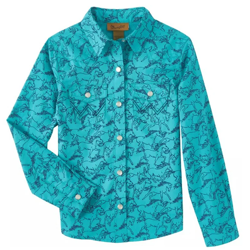 Men's western boots with a high - quality leather upper and a suede liningWrangler Girl's Turquoise Horse Snap Long Sleeve Men's western boots with a high - quality leather upper and a suede liningWrangler Girl's Turquoise Horse Snap Long Sleeve