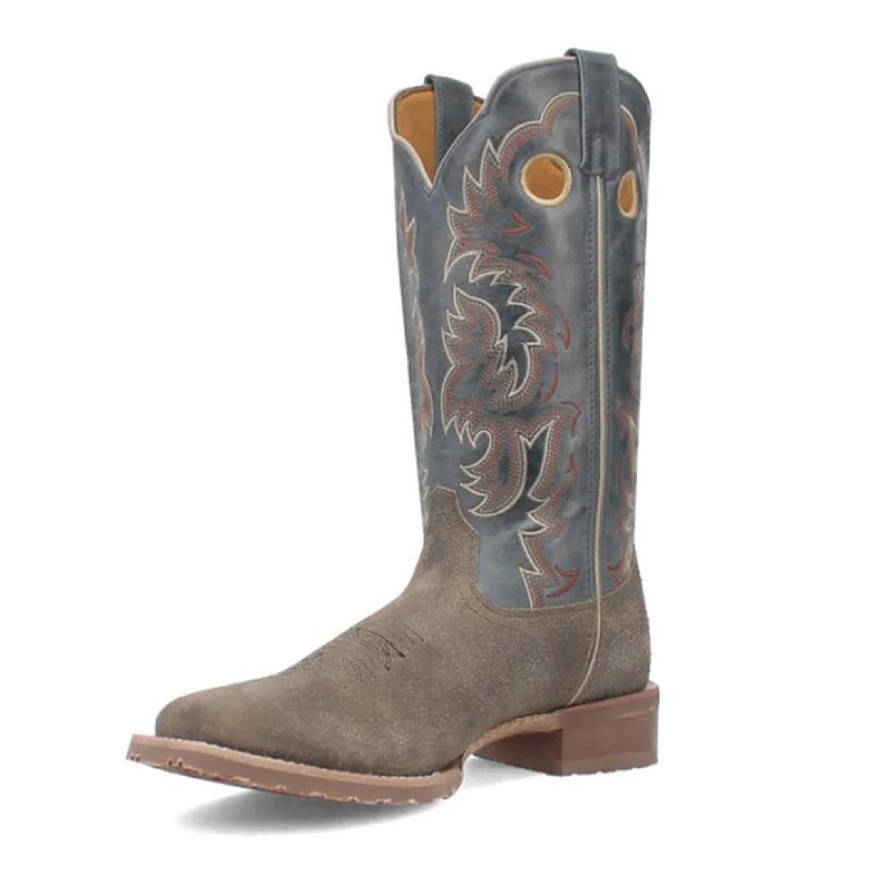 Men's western boots with a rubber sole for traction on various surfacesLaredo Men's Grey & Blue Summit Boots Men's western boots with a rubber sole for traction on various surfacesLaredo Men's Grey & Blue Summit Boots