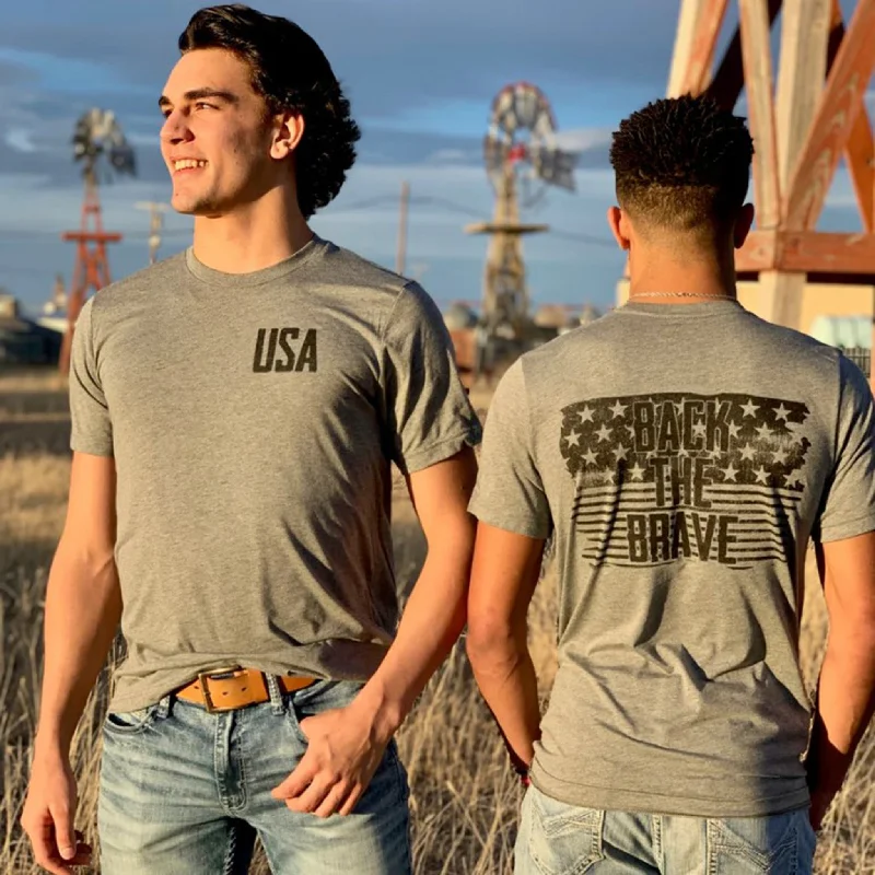 Men's western boots with a tooled leather design on the shaftTexas True Threads Unisex Back The Brave Tee Men's western boots with a tooled leather design on the shaftTexas True Threads Unisex Back The Brave Tee