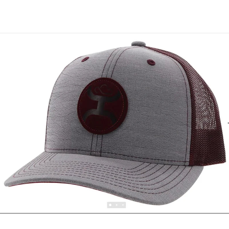 Men's western boots with a silver - toned hardware and accentsHooey Blush Grey & Burgundy Cap Men's western boots with a silver - toned hardware and accentsHooey Blush Grey & Burgundy Cap