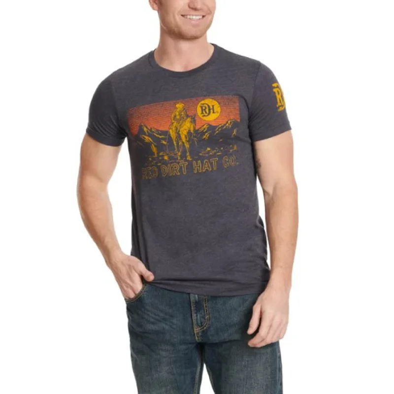 Men's western boots with a leather - wrapped heel and a smooth finishRed Dirt Men's Heather Navy Vaquero Tee Men's western boots with a leather - wrapped heel and a smooth finishRed Dirt Men's Heather Navy Vaquero Tee