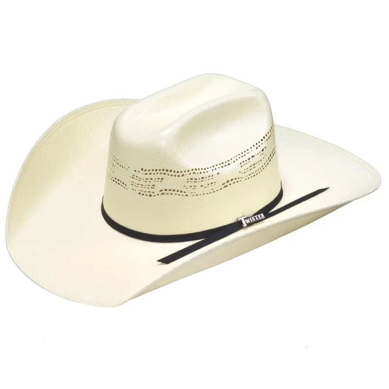 Men's western boots with a high - quality leather upper and a suede liningTwister Ivory Bangora Hat Men's western boots with a high - quality leather upper and a suede liningTwister Ivory Bangora Hat