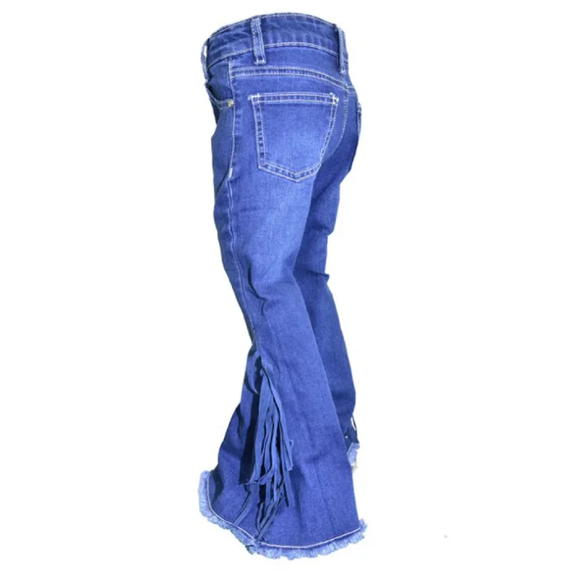Men's western boots with a distressed leather finish for a rugged lookCowboy Hardware Girl's Side Fringe Bell Bottom Jean Men's western boots with a distressed leather finish for a rugged lookCowboy Hardware Girl's Side Fringe Bell Bottom Jean