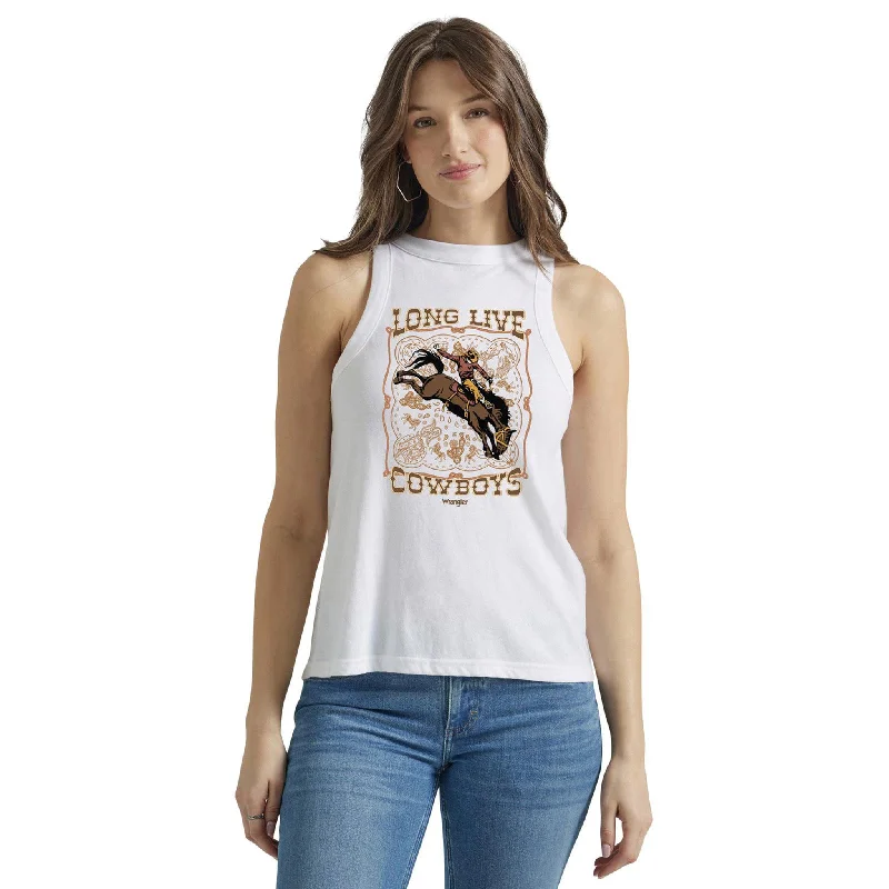 Western - style men's boots with intricate tooling and stitchingWrangler Women's Long Live Cowboys Cream Tank Western - style men's boots with intricate tooling and stitchingWrangler Women's Long Live Cowboys Cream Tank