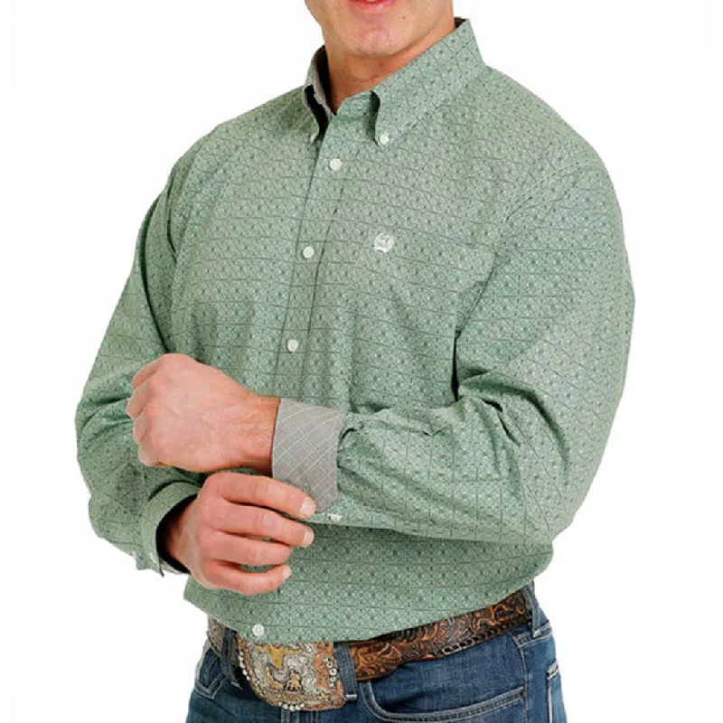 Men's western boots with a decorative inlay on the toe and heelCinch Men's Green Pattern L/S Men's western boots with a decorative inlay on the toe and heelCinch Men's Green Pattern L/S