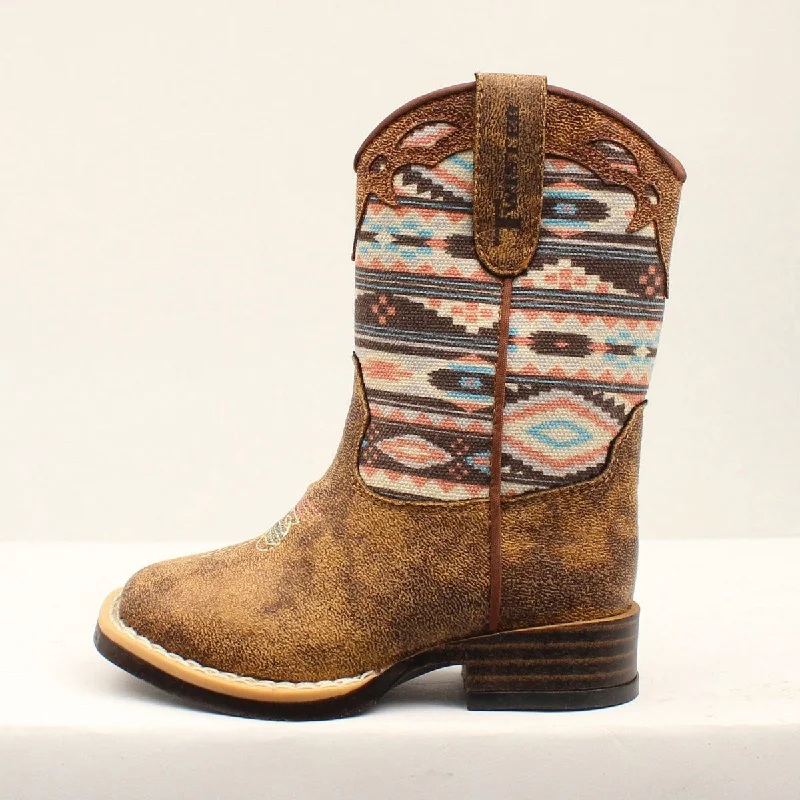 Alligator - embossed men's western boots for a bold statementToddler Brown and Pink Aztec Square Toe Boot Alligator - embossed men's western boots for a bold statementToddler Brown and Pink Aztec Square Toe Boot