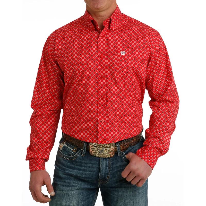 Men's western boots with a distressed leather finish for a rugged lookCinch Men's Red Print Long Sleeve Men's western boots with a distressed leather finish for a rugged lookCinch Men's Red Print Long Sleeve