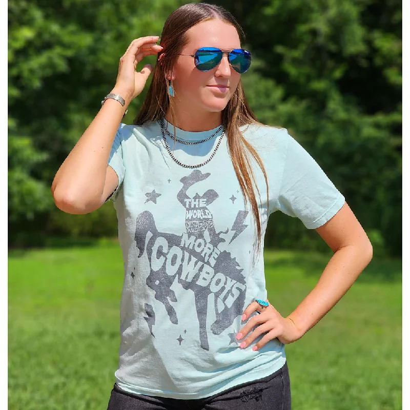 Men's western boots with a leather sole and a heel guardThe World Needs More Cowboys Tee Men's western boots with a leather sole and a heel guardThe World Needs More Cowboys Tee