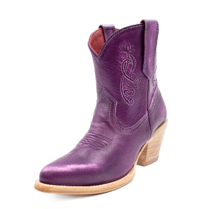 Men's genuine leather western boots with a snake - skin inlayFerrini Pixie Purple Bootie Men's genuine leather western boots with a snake - skin inlayFerrini Pixie Purple Bootie