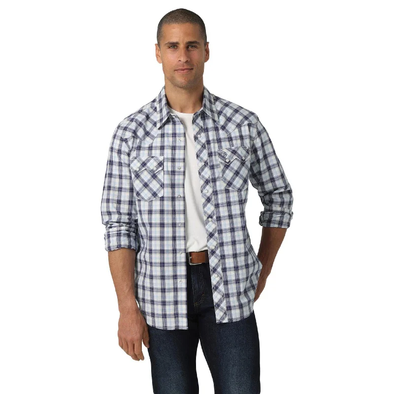 Men's western boots with a silver - toned hardware and accentsWrangler Men's Navy Blue Plaid Shirt Men's western boots with a silver - toned hardware and accentsWrangler Men's Navy Blue Plaid Shirt