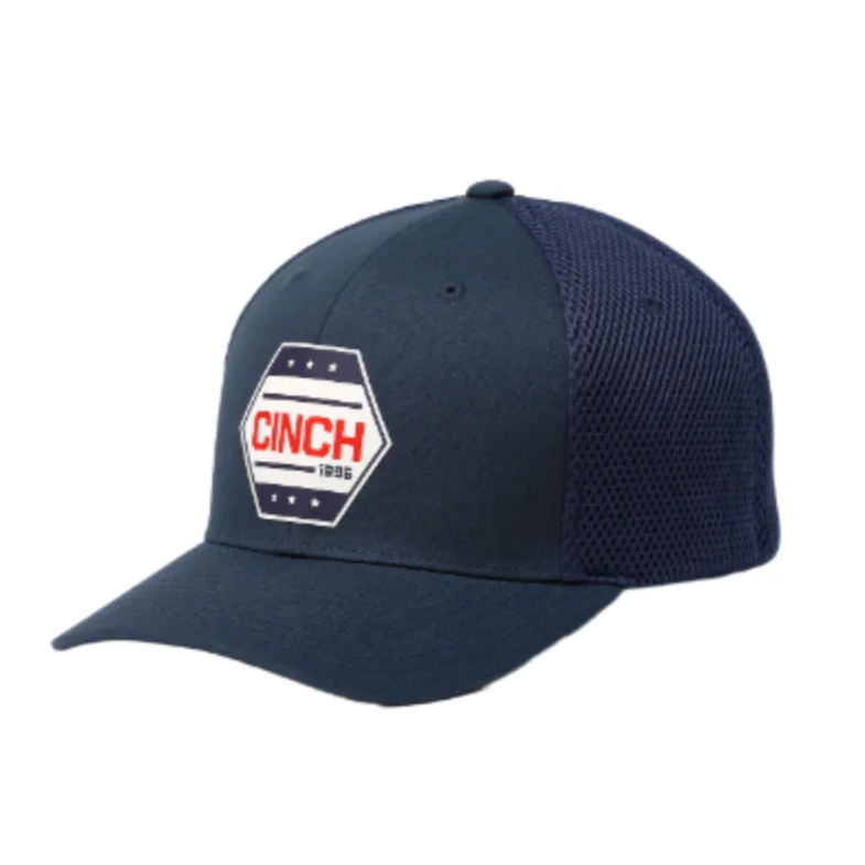 Vintage - style men's western boots with a square toe and spur ledgeCinch Navy Patch Cap Vintage - style men's western boots with a square toe and spur ledgeCinch Navy Patch Cap