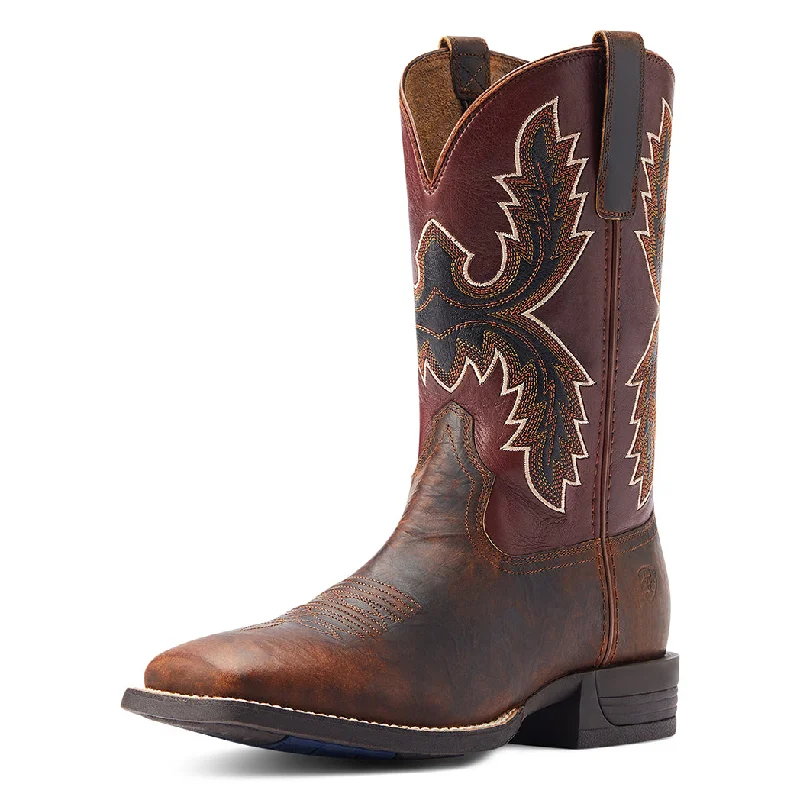 Men's western boots with a leather - wrapped heel and a smooth finishAriat Men's Pay Window Square Toe Men's western boots with a leather - wrapped heel and a smooth finishAriat Men's Pay Window Square Toe