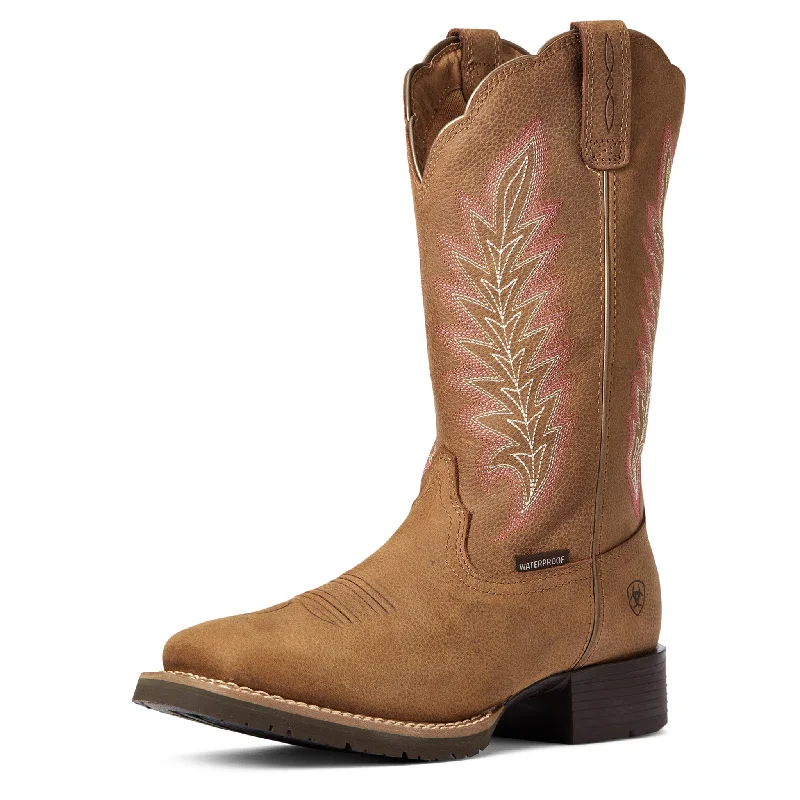 Men's western boots with a decorative concho belt and buckleAriat Women's Pebble Brown H20 Square Toe Men's western boots with a decorative concho belt and buckleAriat Women's Pebble Brown H20 Square Toe