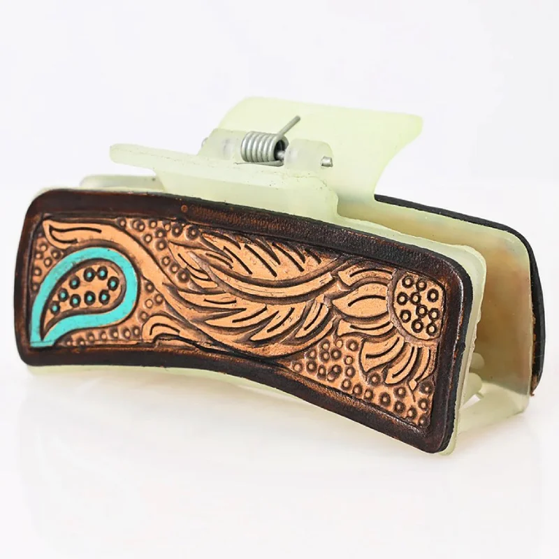 Men's western boots in a rich brown or black leatherAmerican Darling Painted Floral Tooled Hairclip Men's western boots in a rich brown or black leatherAmerican Darling Painted Floral Tooled Hairclip