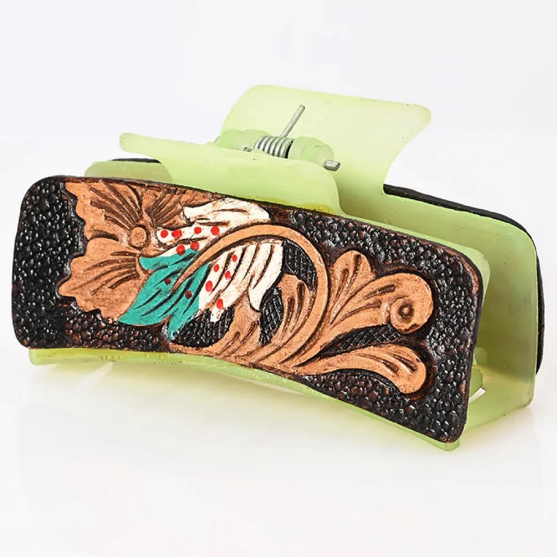 Vintage - style men's western boots with a square toe and spur ledgeAmerican Darling Painted Floral Tooled Hairclip Vintage - style men's western boots with a square toe and spur ledgeAmerican Darling Painted Floral Tooled Hairclip